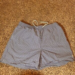 Polo Ralph Lauren‎ XXL Swim Trunks Shorts Gingham Blue White Menswear